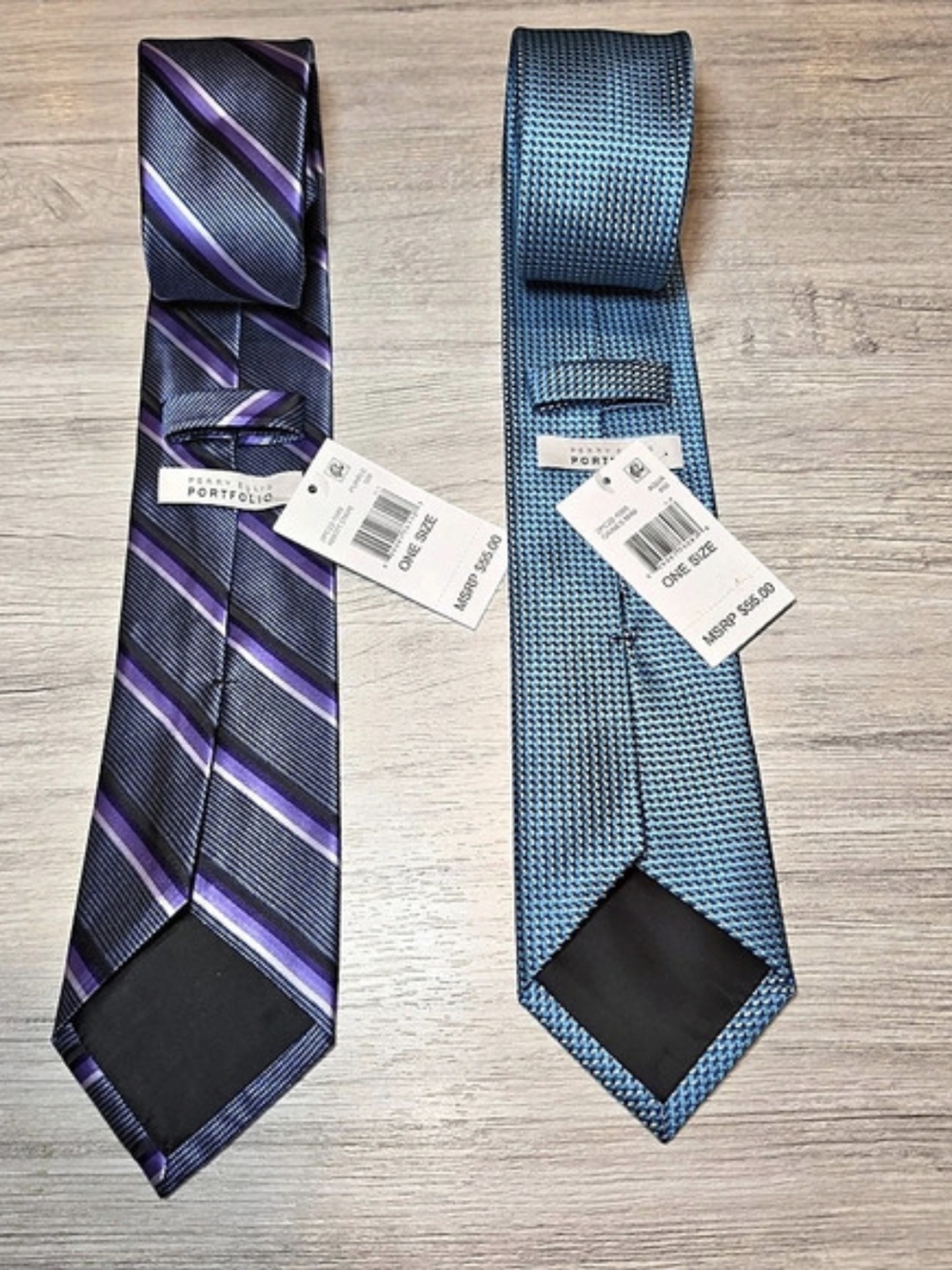 Perry Ellis Portfolio Neckties Men's 2 Pack Purple And Blue
